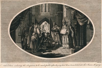 Athelstan määräsi julkaisemaan anglosaksiksi käännetyt kirjoitukset, 930-luku 1793 tekijältä Unbekannt