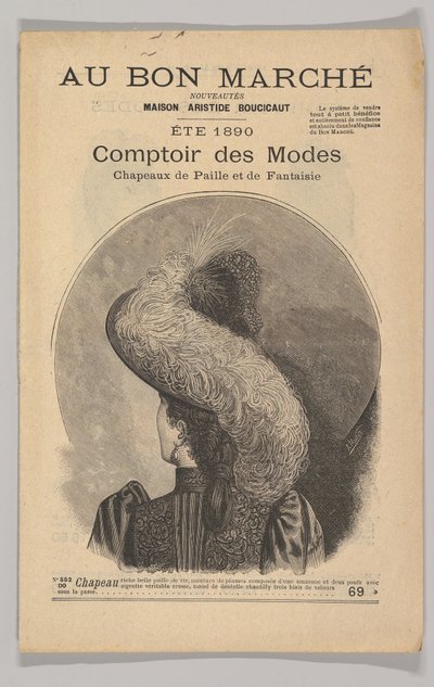 Au Bon Marché-Comptoir des Modes, Hienot olkihatut, kesä 1890, 1890. tekijältä Unbekannt