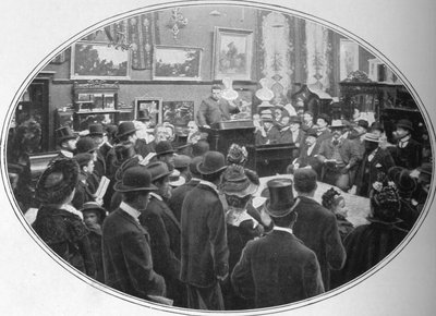 Huutokauppa käynnissä Phillips Auctioneersissa, Lontoossa, c1901 1901 tekijältä Unbekannt