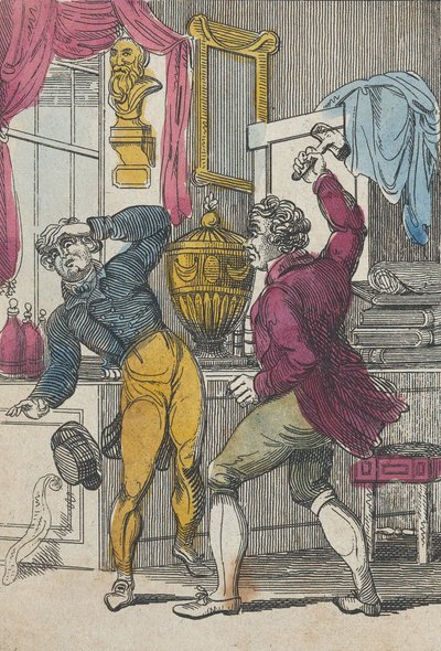 Huutokaupanpitäjä ja lakimies, Huutokaupanpitäjä, joka kaatoi huonon erän, 1800-luvun alku. tekijältä Unbekannt