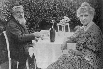 Auguste Rodin - Rodin ja hänen vaimonsa puutarhassaan Meudonissa, 1925 tekijältä Unbekannt
