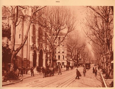 Avenue de la Victoire ja Notre-Damen kirkko, Nizza, 1930. tekijältä Unbekannt