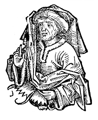 Averroes Ibn Rushd 1126-1198, kuuluisa keskiaikainen islamilainen filosofi, 1493 tekijältä Unbekannt