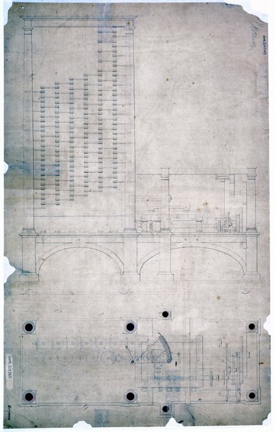 Babbage Engines Charles Babbagen piirustus tekijältä Unbekannt