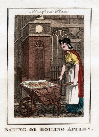 Omenoiden leivontaa tai keittämistä, Stratford Place, Lontoo, 1805 tekijältä Unbekannt