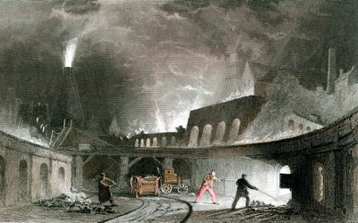 Bank of furnaces, Lymington Iron Works, Tyneside, Englanti, 1835 tekijältä Unbekannt
