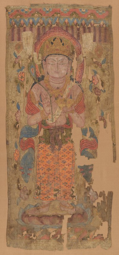Banner Bodhisattvan, mahdollisesti Mahamayurin kanssa, 9.-10. vuosisadalla. tekijältä Unbekannt