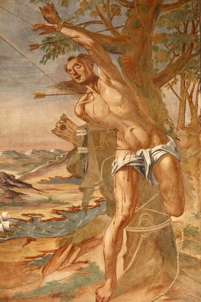 Santa Caterinan basilika, Galatina, Apulia Fresco luostarissa Maalannut BrJoseph of Gravina vuonna 1696, Galatina, Italia tekijältä Unbekannt