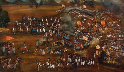 Taistelu persialaisten ja venäläisten välillä lähellä Sultanabadia, 13. helmikuuta 1812 c1815 tekijältä Unbekannt
