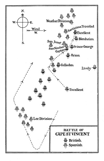 Cape St Vincentin taistelu, 1797 tekijältä Unbekannt