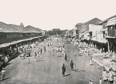 Bazaar-kohtaus, kotikaupunki, Kalkutta, Intia, 1895. tekijältä Unbekannt