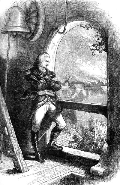 Benedict Arnold katselemassa New Londonin tuhoa, 1781 c1880 tekijältä Unbekannt