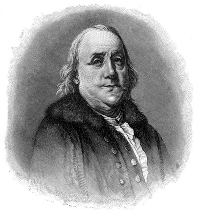 Benjamin Franklin, 1700-luvun amerikkalainen tiedemies, keksijä ja valtiomies, 1901 tekijältä Unbekannt