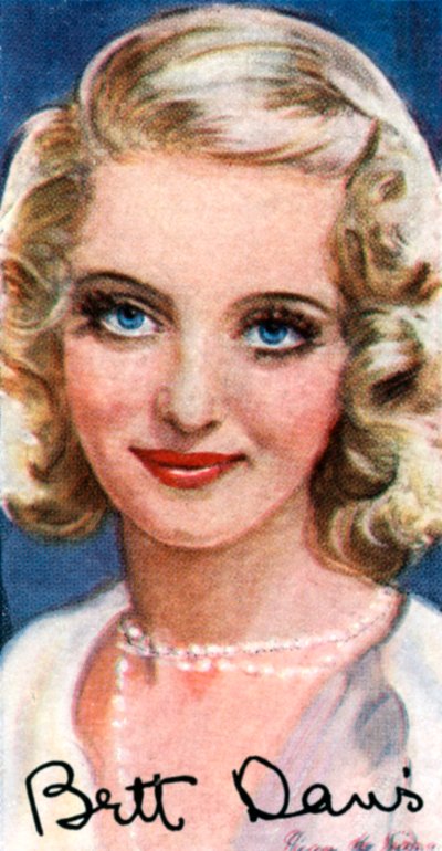 Bette Davis, 1908-1989, kahdesti Oscar-palkittu amerikkalainen näyttelijä, 1900-luku tekijältä Unbekannt