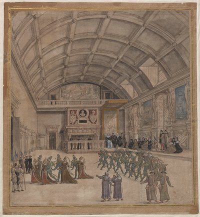 Binchen palatsi juhlien aikana elokuussa 1549, 1549. tekijältä Unbekannt