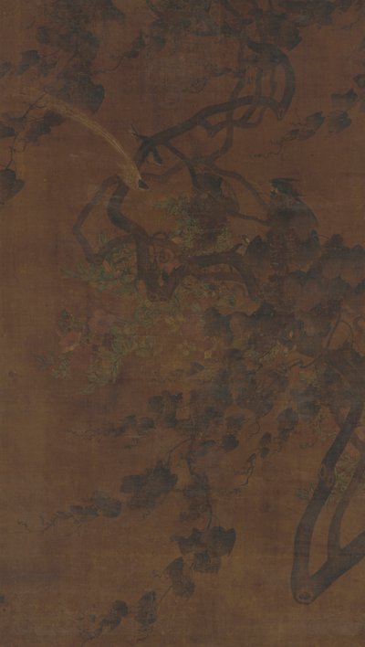 Linnut, viiniköynnökset ja kukat, Ming-dynastia, 1368-1644. tekijältä Unbekannt