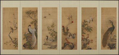Linnut ja kukat, Edo-kausi, 1700-luku. tekijältä Unbekannt