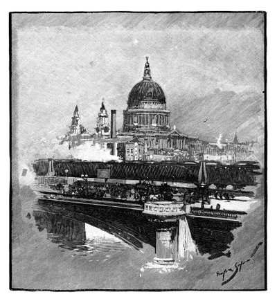 Blackfriars Bridge ja St Pauls Cathedral, Lontoo tekijältä Unbekannt