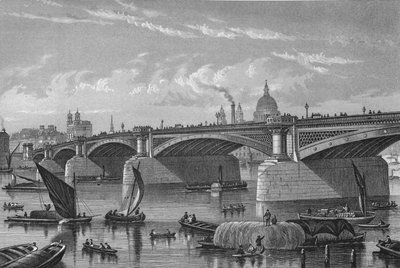 Blackfriars Bridge Surreyn puolelta, Lontoo, n. 1875 1878 tekijältä Unbekannt