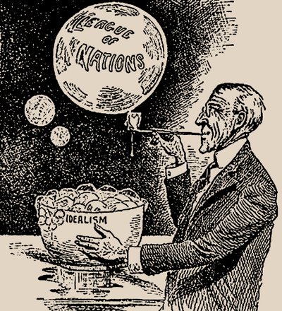 Puhaltaa kuplia. Woodrow Wilson ja Kansainliitto, 1919. tekijältä Unbekannt