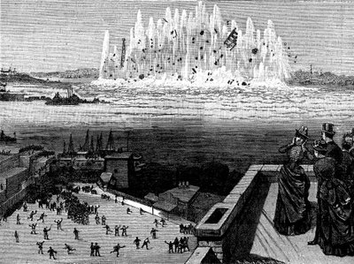 Blawing up Flood Rock, 1885, 1886. tekijältä Unbekannt