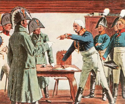 Blucher antautuu Ratkaussa 7.11.1806 1936. tekijältä Unbekannt