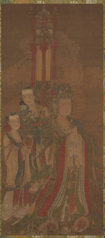 Bodhisattva i assistents, segle XIV. finlandès tekijältä Unbekannt
