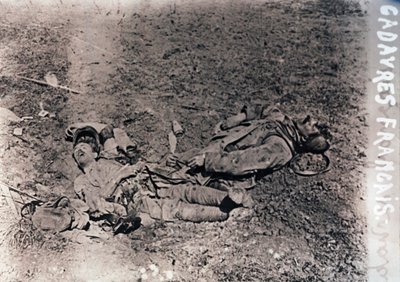 Kuolleiden ranskalaisten sotilaiden ruumiit, c1914-c1918 tekijältä Unbekannt