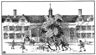 Tudor-ajan pojat pelasivat jalkapalloa Berkhamsted Grammar Schoolissa Hertfordshiressa tekijältä Unbekannt
