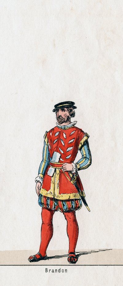 Brandon, pukusuunnittelu Shakespearen näytelmään, Henry VIII, 1800-luku tekijältä Unbekannt