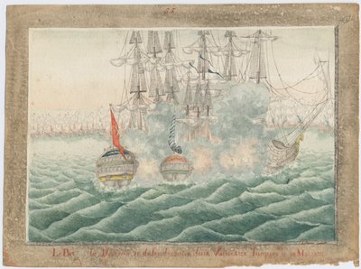 Brig Mercury taistelee kahta turkkilaista laivaa vastaan 14. toukokuuta 1829 1829 tekijältä Unbekannt