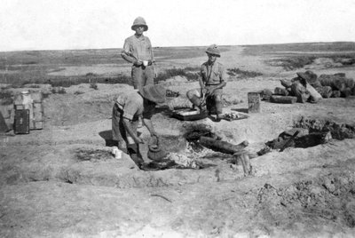Brittiarmeijan C-yhtiön ruoanlaitto, Mesopotamia, ensimmäinen maailmansota, 1918 tekijältä Unbekannt