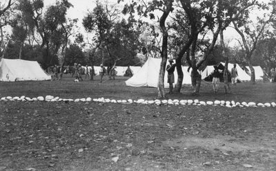Brittiarmeijan leirintäalue Yamuna-joen varrella, Intia, 1917 tekijältä Unbekannt