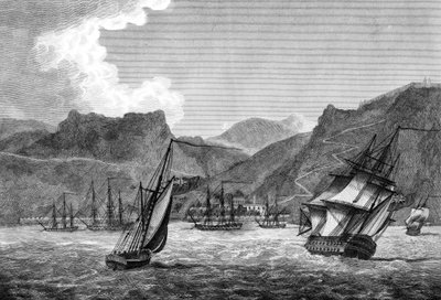 Brittiläinen laivaus St Helenasta, 1817 tekijältä Unbekannt