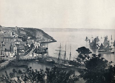 Brixham - The Lower Town, näytetään kalastuslaivasto, 1895 tekijältä Unbekannt