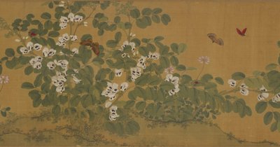 Leveät papukukat ja perhoset, Ming-dynastia, 1400-luku. tekijältä Unbekannt