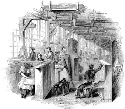 Broadwoodsin pianotehdas, Horseferry Road, Westminster, Lontoo, 1842 tekijältä Unbekannt
