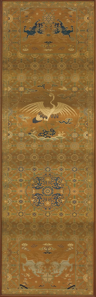 Brokaatti, silkki. Pitkäaikainen paneeli, tuolin päällinen, Qing-dynastia, 1700-luku. tekijältä Unbekannt