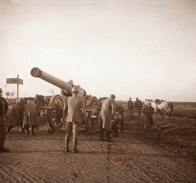 Hajonnut raskas tykistö, Somme, Pohjois-Ranska, c1914-c1918 tekijältä Unbekannt