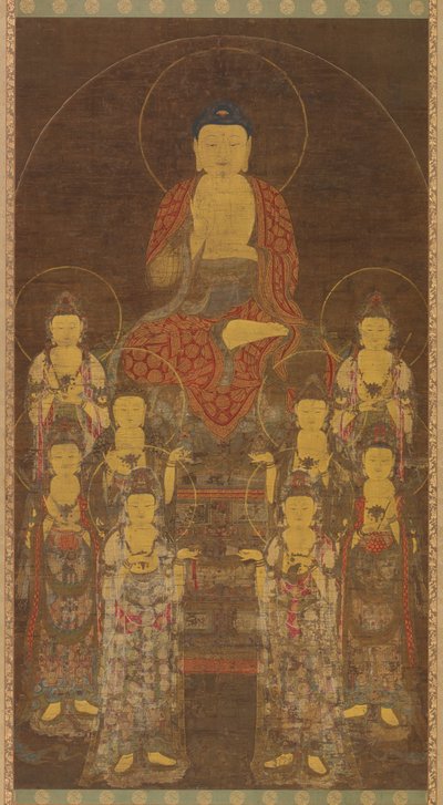 Buddha Amitabha Amita ja kahdeksan suurta bodhisattvaa, myöhäinen Goryeo-kausi, 1300-luvun puoliväli. tekijältä Unbekannt