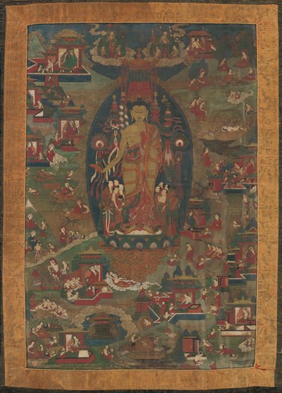 Buddha Shakyamuni ja kohtaukset hänen aikaisemmista elämästään Jataka Tales, 1573-1619. tekijältä Unbekannt