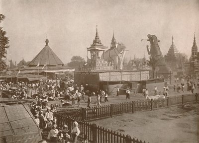 Buddhalainen polttohautauskohtaus. - Phoongyi-byan, 1900. tekijältä Unbekannt
