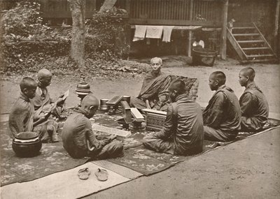 Buddhalainen pappi oppilaiden kanssa, 1900. tekijältä Unbekannt