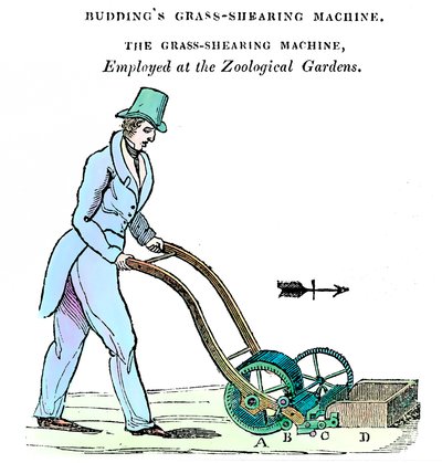 Buddings ruohonleikkuukone, c1832 tekijältä Unbekannt