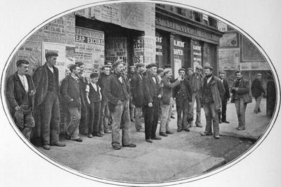 Rakennusmiehet valmiina työhön, Lontoo, c1900 1901 tekijältä Unbekannt
