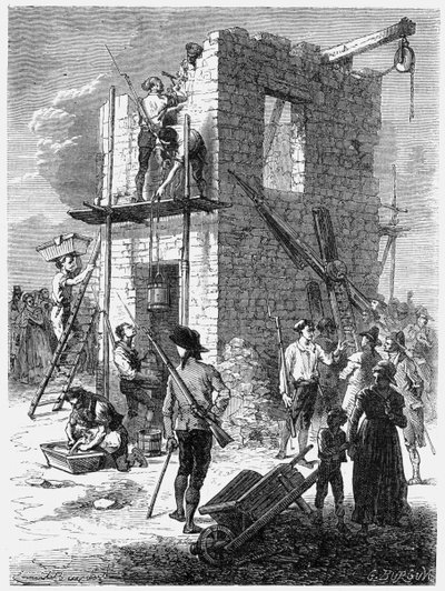Chappen lennätinaseman rakentaminen, c1793, c1870 tekijältä Unbekannt