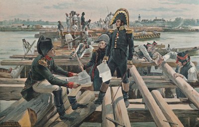 Sillan rakentaminen Lobaun saarelle, 1809, 1896 tekijältä Unbekannt