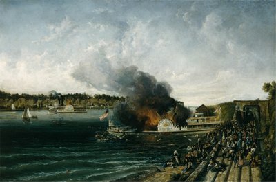 Sivupyörän polttaminen Henry Clay, n. 1854-60. tekijältä Unbekannt
