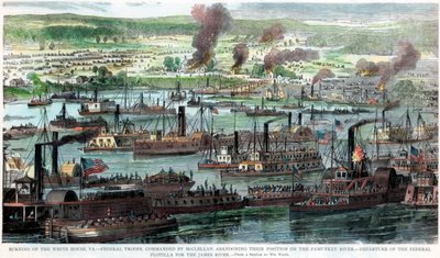 Valkoisen talon palaminen, Virginia, Amerikan sisällissota, 26. kesäkuuta 1862 tekijältä Unbekannt