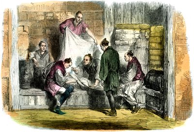 Kamletien ostaminen kaupasta, Yokohama, Japani, 1865 tekijältä Unbekannt